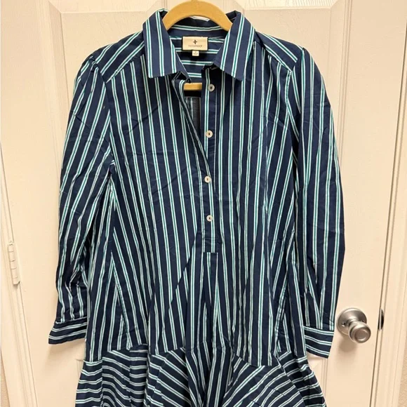 New Tuckernuck Longsleeve Striped Drop Waist Dress - Picture 2 of 12